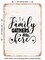 DECORATIVE METAL SIGN - Family Gathers Here - 2 - Vintage Rusty Look